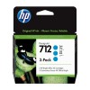 HP 712 pachet 3 cartuşe cerneală cyan 29ml